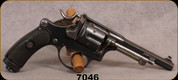 Used - Swiss Ordnance - 7.5Swiss - Model 1882 - Antique Revolver - Black checkered grips/Blued Finish, 4.5"Barrel, stainless hammer & Trigger - Letter of antiquity included - NO PAL REQUIRED - S/N 7046
