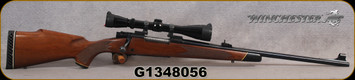 Consign - Winchester - 270Win - Model 70 Deluxe - Walnut Monte Carlo Stock w/Ebony Forend Tip/Blued Finish, 22"Barrel, open sights - c/w Leupold VX-I, 3-9x40mm, Duplex reticle