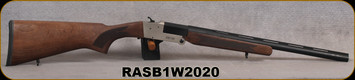 Revolution Armory - 20Ga/3"/20" - SB1W - Break-Action Shotgun - Turkish Walnut/Nickel Finish Receiver/Matte Black Barrel, (3)pcs (F/M/IC) chokes, Mfg# RA-SB1W-20-20