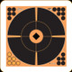 Allen - EZ Aim - Adhesive Splash Reactive Crosshair Bullseye Target - Black/Orange - 5pk - 15376