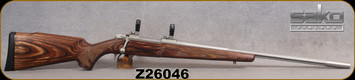 Used - Sako - 308Win - Model 85 Vamint - Brown Laminate Stock/Matte Stainless, 23.7"Fluted Barrel, set trigger, c/w Optilock Rings & bases (1 split insert), (2)magazines