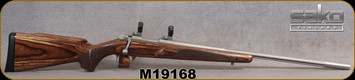 Consign - Sako - 223Rem - Model 85 Vamint - Brown Laminate Stock/Matte Stainless, 23.7"Fluted Barrel, 1:8"Twist, c/w Optilock Rings & bases
