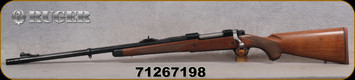 Ruger - 375Ruger - M77 Hawkeye African - LH - Bolt Action Rifle - American Walnut Stock/Satin Blue, 23"Barrel, w/Muzzle Brake 23" Barrel, Mfg# 47121, S/N 71267198 - Small mark on top of stock(pictured)