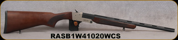 Revolution Armory - 410Ga/3"/20" - SB1W w/Case - Break-Action Shotgun - Turkish Walnut/Nickel Finish Receiver/Matte Black Barrel, (3)pcs (F/M/IC) chokes, Mfg# RA-SB1W-410-20-W/CS