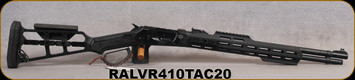 Revolution Armory - 410Ga/2.5"/20" - LVR410 Tactical - Lever Action Shotgun - Black Synthetic Skeletonized Stock/Matte Black Finish, Chrome-Lined Barrel, 3pc. Chokes, Mfg# RA-LVR410-BLACK-TAC-20