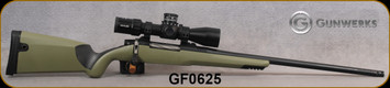 Gunwerks - 375Ruger - Skuhl Rifle System - Professional Green/Graphite Finish, 22" G3 Stainless steel, Radial Brake, Kahles K318i MOAK, Picatinny, Low Pro 2pc 20 MOA bases, Hornady DGX(S) & Ballistic Turret, 4000ft, 40F
