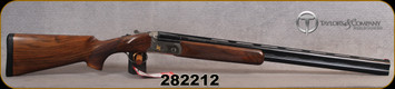Taylor's & Co - 12Ga/3"/28" - Omega S - O/U - Grade AA Walnut Pistol-Grip Stock w/Semi-Beavertail Forend/Engraved Nickel Receiver w/Inlaid gold/Blued Vent-rib Barrels, Mfg# 230095, S/N 282212
