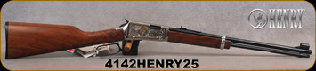 Henry - 22LR - 25th Anniversary Edition Classic - Lever Action Rifle - Semi-Fancy American Walnut Stock/Nickel Plated Receiver Engraved w/24K Gold Plating/Blued, 18.5"Round Steel Barrel, Mfg# H001-25, S/N 4142HENRY25