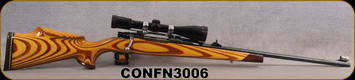 Consign - FN - 30-06 - Custom - Brown Laminate Wood Stock w/Rollover cheekpiece/Belgium FN Action/Blued, 22.5"Barrel, Williams Rear Sight, stainless floorplate & scope mount, Nikon 4x40mm, plex reticle