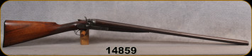 Consign - Thomas Bland & Sons - 12Ga/30" - Hammer Gun - Walnut English Grip Stock w/Splinter forend/Engraved Receiver/Brown Barrels, Bead front sight
