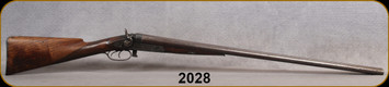 Consign - Parker Bros - 12Ga/30" - Hammer DS - Walnut English Grip Stock/Antique Patina, Decarbonized Steel BarrelsMfg.1874