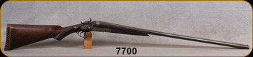 Consign - J.Manton & Co - 12G/30" - Hammer Shotgun - Dark Walnut Stock w/Blank Engraving Medallion/Engraved Receiver/Antique Patina - Wall Hanger
