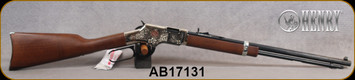 Henry - 22S/L/LR - American Beauty - Lever Action Rifle - Walnut Stock/Engraved Nickel Receiver/Blued, 20"Barrel, 16 Round Tubular Magazine, Mfg# H004AB, S/N AB17131
