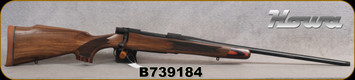 Howa - 270Win - M1500 Super Deluxe - Bolt Action Rifle -  Deluxe Turkish Walnut Stock w/Laminate Caps/Blued Finish, 22"Threaded(1/2"-28)Barrel, Hinged Floorplate, Mfg# HWH270LUX, S/N B739184