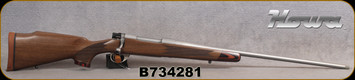 Howa - 300WinMag - M1500 Super Deluxe Stainless - Bolt Action Rifle -  Deluxe Turkish Walnut Stock w/Laminate Caps/Stainless Finish, 24"Threaded(1/2"-28)Barrel, Hinged Floorplate, Mfg# HWH300SLUX, S/N B734281