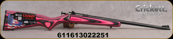 Keystone Sporting Arms - 22LR - Crickett - Bolt Action Single Shot Youth Rifle - Pink and Black Laminate Stock/Blued Finish, 16.125"Barrel , Mfg# KSA2225