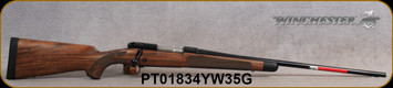 Winchester - 270Win - Model 70 Super Grade French Walnut - Bolt Action Rifle - AAA French Walnut Stock w/Ebony Forearm Tip/'Super Grade' Engraved Hinged Floorplate/Polished Blued, 26"Barrel, Mfg# 535239226, S/N PT01834YW35G