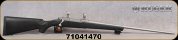 Used - Ruger - 7mmRemMag - M77 Hawkeye Synthetic - Bolt Action - Black Synthetic/Satin Stainless, 24"barrel, 1"rings