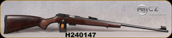 CZ - 22WMR - Model 457 LUX - Bolt Action Rimfire Rifle - Upgraded Turkish Walnut European-Style Stock/Blued, 24.8"Threaded(1/2x20) Barrel, Adjustable Iron Sights, Integrated 11mm Dovetail, Mfg# 5084-8882-BADMAAX, S/N H240147