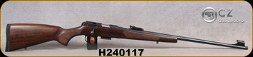 CZ - 22WMR - Model 457 LUX - Bolt Action Rimfire Rifle - Upgraded Turkish Walnut European-Style Stock/Blued, 24.8"Threaded(1/2x20) Barrel, Adjustable Iron Sights, Integrated 11mm Dovetail, Mfg# 5084-8882-BADMAAX, S/N H240117