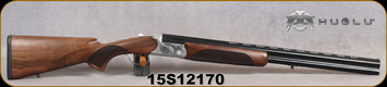 Huglu - 12Ga/3"/26" - S112TE - O/U - Ejectors - Turkish Walnut/Silver Hand-Engraved Receiver/Chrome-Lined Barrels, Sling Swivel Studs, 5pc. Mobile Choke, Sku: 8681715390284, S/N 15S12170