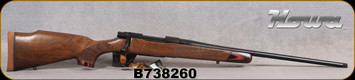 Howa - 308Win - M1500 Super Deluxe - Bolt Action Rifle - Deluxe Turkish Walnut Stock w/Laminate Caps/Blued Finish, 22"Threaded(1/2"-28)Barrel, Hinged Floorplate, Mfg# HWH308LUX, S/N B738260