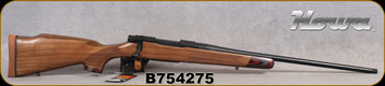 Howa - 243Win - M1500 Super Deluxe - Bolt Action Rifle - Deluxe Turkish Walnut Stock w/Laminate Caps/Blued Finish, 22"Threaded(1/2"-28)Barrel, Hinged Floorplate, Mfg# HWH243LUX, S/N B754275 - Small mark in stock behind bolt