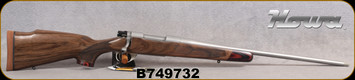 Howa - 308Win - M1500 Super Deluxe Stainless - Bolt Action Rifle - Deluxe Turkish Walnut Stock w/Laminate Caps/Stainless Finish, 22"Threaded(1/2"-28)Barrel, Hinged Floorplate, Mfg# HWH308SLUX, S/N B749732