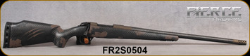Fierce - 6.5PRC - Carbon Rage - Trophy Camo C3 Carbon Rage stock/Stainless Steel Fierce Triad 3-lug action/Bronze Cerakote Finish, 22"Fierce C3 Carbon Fiber barrel, Radial Brake, BIX N' ANDY trigger, S/N FR2S0504
