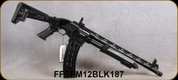 Federation Firearms - 12Ga/3"/18.6" - SPM-12 - Magazine Fed Pump Action Shotgun - Black Finish - Adjustable Stock, Full-Length Polymer barrel rail, flash hider, flip-up sights, (1)10rd magazine, Mfg# FF-SPM12-BLK-187