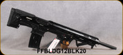 Federation Firearms - 12Ga/3"/20" - Bulldog - Semi-Automatic Bullpup Shotgun - Black Finish - Angled Foregrip, 6"Threaded Barrel Ext.for chokes, 3-Invector-style chokes(CMF),flip-up sight set, (2)5rd magazine, Mfg# FF-BLDG12-BLK-20