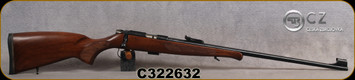 Consign - CZ - 22LR - Model 455 Lux - Bolt Action Rimfire Rifle - Turkish Walnut European Style 'Lux' Stock/Blued, 24.8"Barrel, hooded front sight, 5rd Detachable Magazine, Low rounds fired - c/w 1"rings