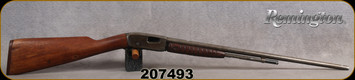 Consign - Remington - 22S/L/LR - UMC - Pump Action Rimfire Rifle - Walnut Stock w/corn-cob style forend/antique patina, 22"Barrel, PARTS GUN - missing inner mag tube, & sights - mfg 1909-1912