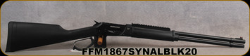 Federation Firearms - 410Ga/2.5"/20" - Model 1867 Synthetic - Lever Action Shotgun - Black Polymer Stock/Aluminum Receiver/Matte Black Finish, 7+1 capacity, C, M, F chokes - Mfg# FF-M1867-SYN-AL-BLK-20