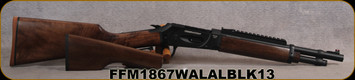 Federation Firearms - 410Ga/2.5"/13" - Model 1867 - Lever Action Shotgun - Turkish Walnut Stock w/Mares Leg Stock/Aluminum Receiver/Matte Black Finish, 4+1 capacity, C, M, F chokes - Mfg# FF-M1867-WAL-AL-BLK-13 - STOCK IMAGE