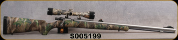 Consign - Knight - 50Cal - D.I.S.C. Extreme - Black Powder - Realtree Hardwoods Synthetic Stock/Matte Stainless, 26.75"Barrel, c/w Bushnell Banner Scope, 3-9X40, AP Camo, Circle-X reticle