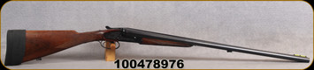 Consign - BRNO - 12Ga/2.75"/28" - Special Poldi Elektro - SxS Shotgun - Select Walnut Stock/Engraved Receiver/Blued Finish, Double Trigger, Fixed Chokes M(left)/I/C(Right) - in green gun sock