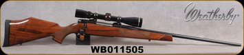 Consign - Weatherby - 270Win - Mark V Deluxe - AA grade Claro walnut Monte Carlo stock w/rosewood caps & Maplewood spacers/High Lustre Blued, 24"Barrel - c/w Leupold Vari-X3, 3.5-10x44, duplex reticle