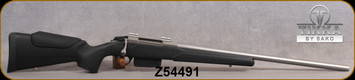 Used - Tikka - 243Win - T3x  Varmint Stainless - Black modular synthetic stock/Satin Stainless, 23.7"Heavy Barrel, 5rd Magazine, Mfg# TFTT15CL105 - c/w Weaver bases - only 20rds fired - in original box