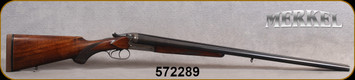 Consign - Merkel - 12Ga/2.75"/28" - Model 47 - SxS Shotgun - Grade AA Oiled Walnut Stock/Engraved Scalloped receiver/Blued Barrels, Double Trigger - Fixed Chokes (Right - M/Left -F)