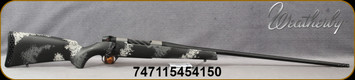 Weatherby -7mmPRC - Mark V Backcountry 2.0 Ti - Peak 44 Blacktooth Carbon fiber w/Grey & White sponge pattern accents/Graphite Black Cerakote, 24"#2MOD Threaded Barrel, 3+1 Capacity, Mfg# MBT20N7MMPR6B