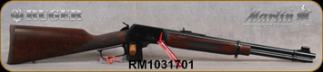 Marlin - 357Mag/38Spl - Model 1894C - Ruger Marlin - Checkered American Black Walnut/Blued, 18.5"Barrel, 9-shot tubular magazine, Adjustable Semi-Buckhorn rear sight, MFG# 70410, S/N RM1031701