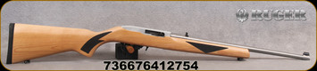 Ruger - 22LR - 10/22 Sporter 75th Anniversary Edition - Black Checkered Natural Finish Hardwood stock/Stainless Steel, 18.5"Barrel, Mfg# 41275 - STOCK IMAGE