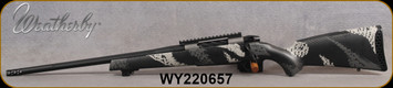 Used - Weatherby - 338WbyRPM - Mark V Backcountry 2.0 Ti - LH - Peak 44 Blacktooth CF w/Grey & White sponge pattern accents/Graphite Black Cerakote, 18"#3 Threaded Barrel, 4+1rds, Mfg# MBT20N338WL0B, Pic rail - only 40rds fired