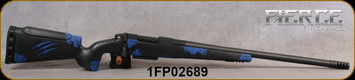 Fierce - 22Creedmoor - Carbon Rival XP - Battle Blue Camo C3 Carbon Rival stock w/Vertical palm swell pistol grip & high negative comb cheekpiece - Adj.Comb/Black Cerakote/Fierce C3 Carbon Fiber, 22" barrel, Nix Brake, Detachable Mag, S/N 1FP02689