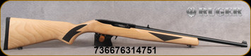 Ruger - 22LR - 10/22 Sporter - 75th Anniversary Model - Natural Finish Hardwood stock w/Black Checkering/Satin Black Finish, 18.5"Cold Hammer Forged Barrel, Mfg# 31475