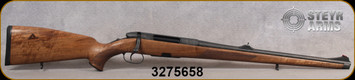 Steyr Mannlicher - 6.5x55SE - SM12 Fullstock - Bolt Action - double flame & fish scale pattern checkered European walnut full stock w/bavarian cheek piece/Mannox Finish, 20"Barrel, Open Sights, Mfg# 66.26490.100005A, S/N 3275658