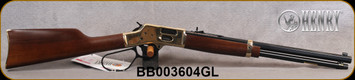 Henry - 44Mag/44Spl - Big Boy Brass Side Gate Rifle - Large Loop Lever Action Rifle - Walnut stock/Brass Receiver/Blued Finish, 20"Octagonal Barrel, Mfg# H006GL, Small mark in right rear stock(pictured)