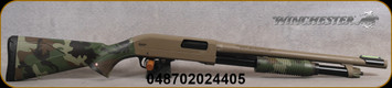 Winchester - 12Ga/3"/18" - SXP Woodland FDE Defender - Woodland Camo Finish composite stock/Flat Dark Earth (FDE) Perma-Cote finish, TRUGLO fiber-optic sight, Mfg# 512435395