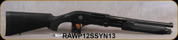 Revolution Armory - 12Ga/3"/13" - WP12 - Pump Action - Black Synthetic Stock/Black Finish, Mfg# RA-WP12S-SYN-13